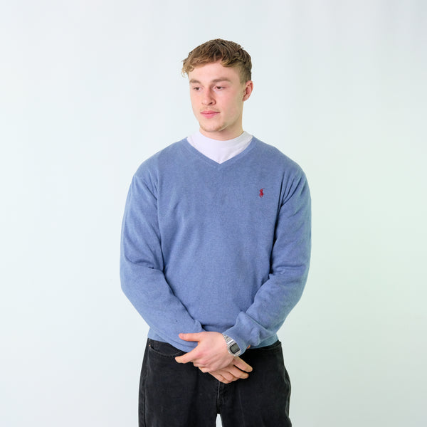 Blue y2ks Polo Ralph Lauren Knit Sweatshirt (L)